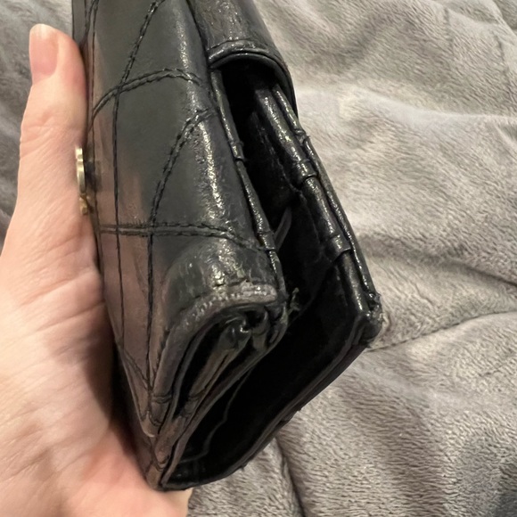 Chanel Black Quilted Lambskin Leather French Purse Wallet - Picture 14 of 16